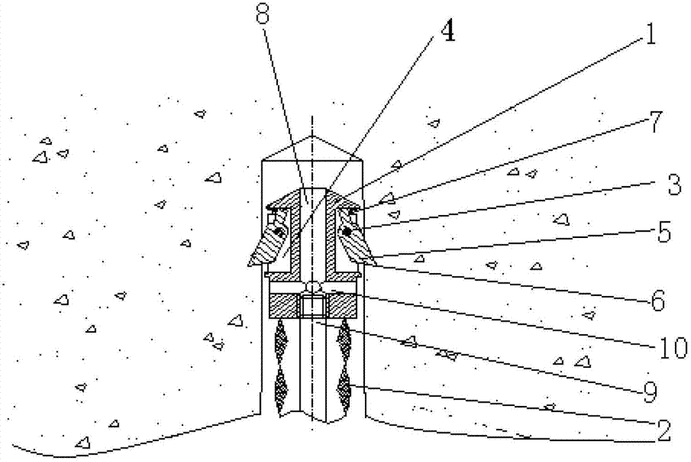 Tension self-locking device for grouting anchor cable