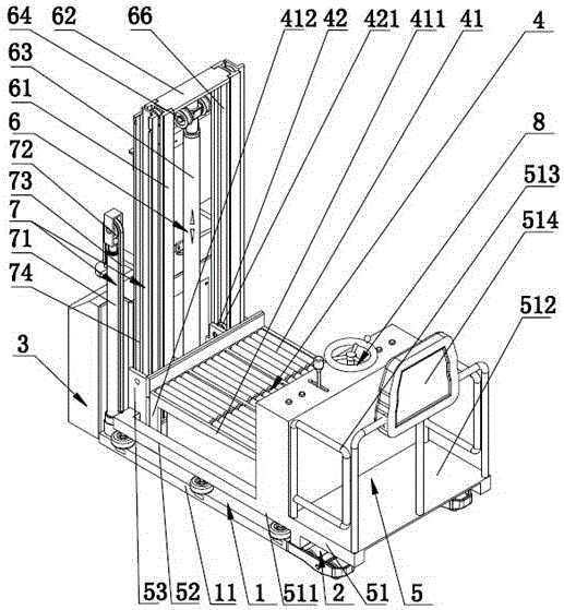 Electric goods taking trolley