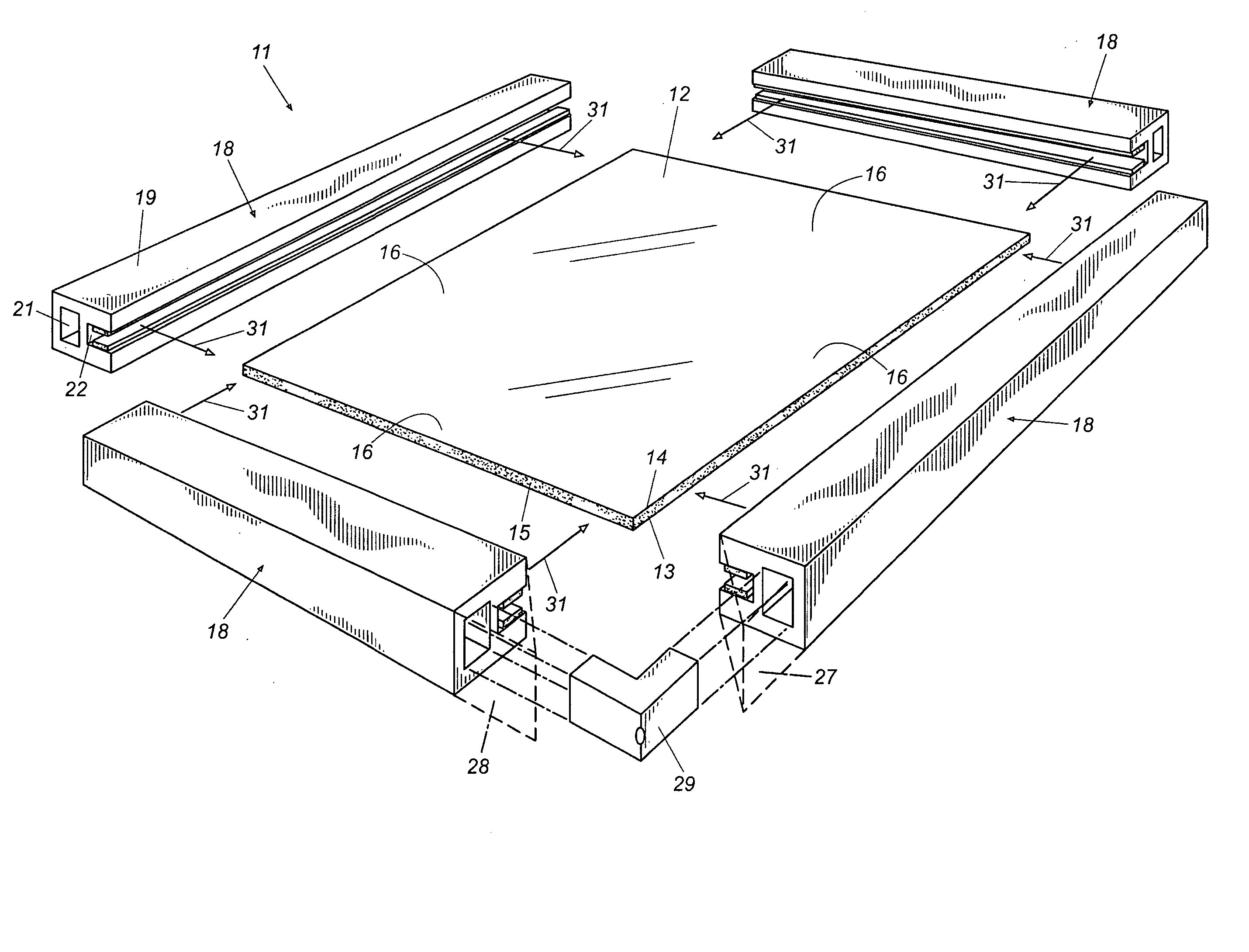 Groove glazed window sash and fabrication method