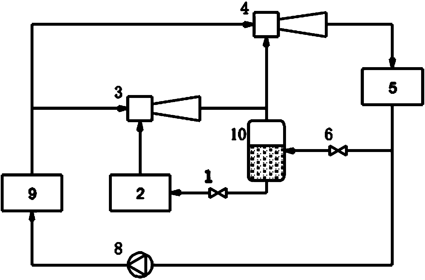 Injection type refrigerating machine with middle heat exchanging part