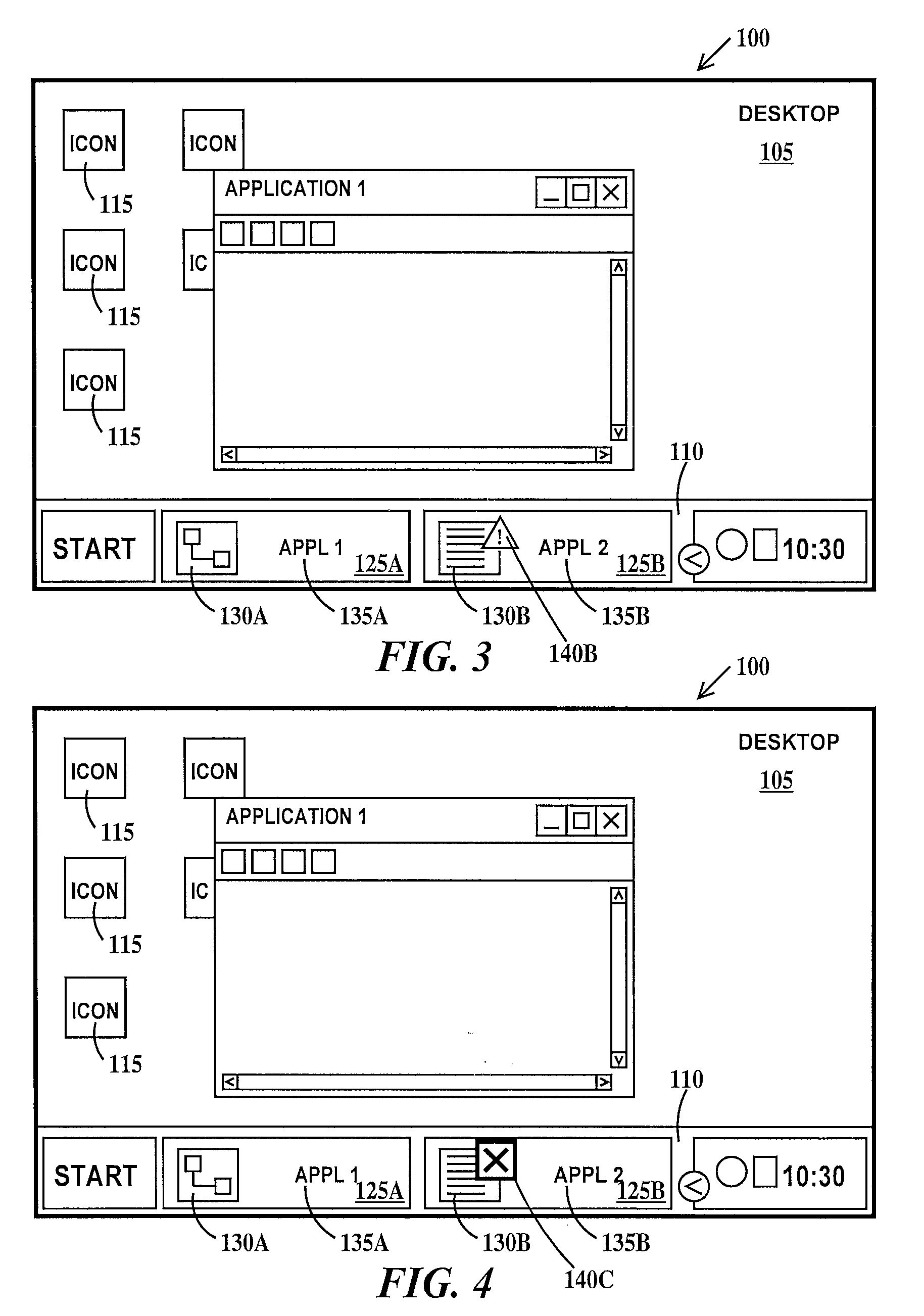 Notification of state transition of an out-of-focus application