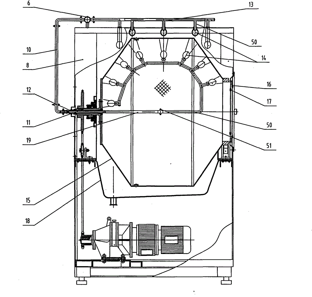 Drum-type coating machine with automatic on-site cleaning device