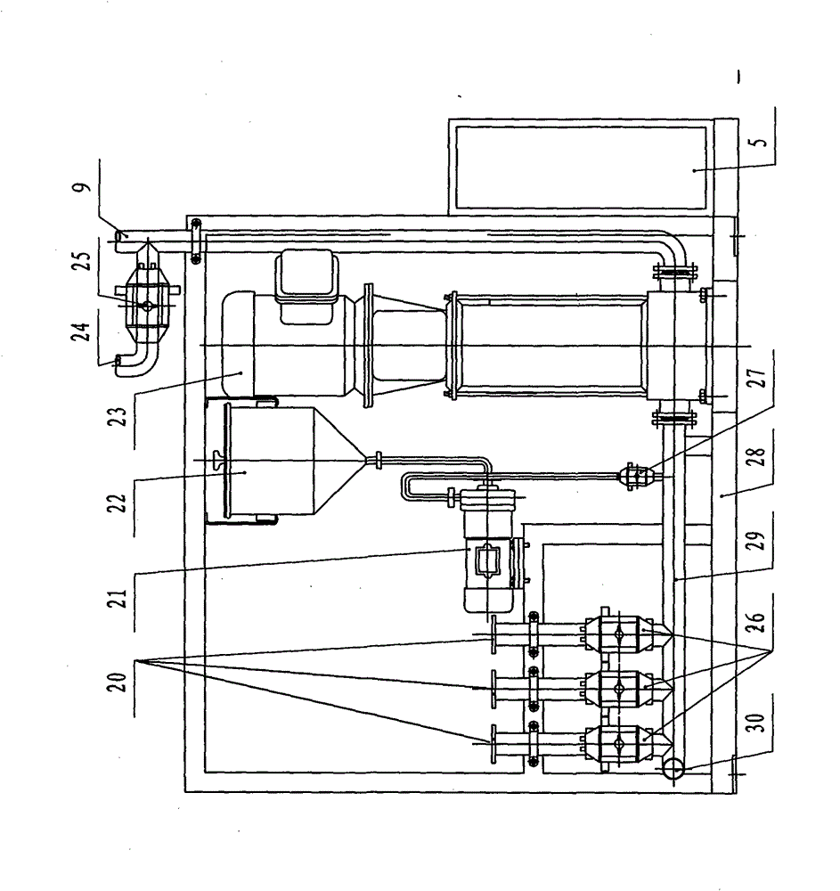 Drum-type coating machine with automatic on-site cleaning device