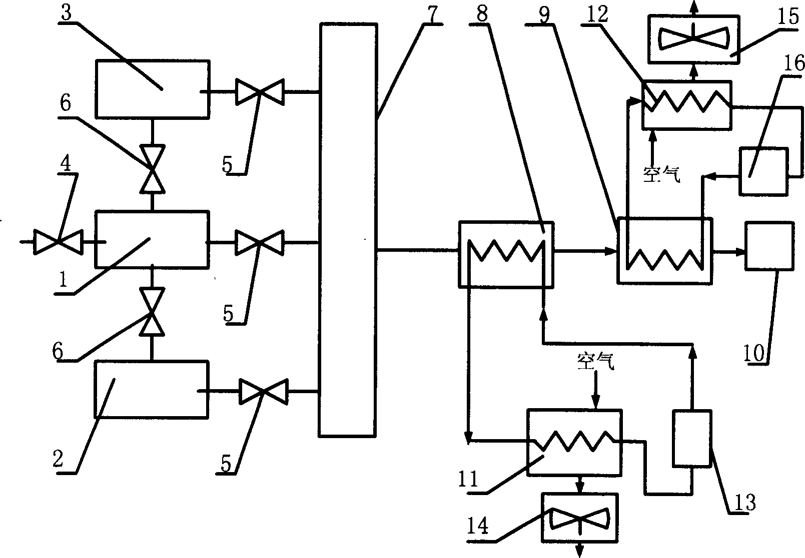 Liquid hydrogen fuel carrying and heat exchanging system of hydrogenfuel high speed airplane