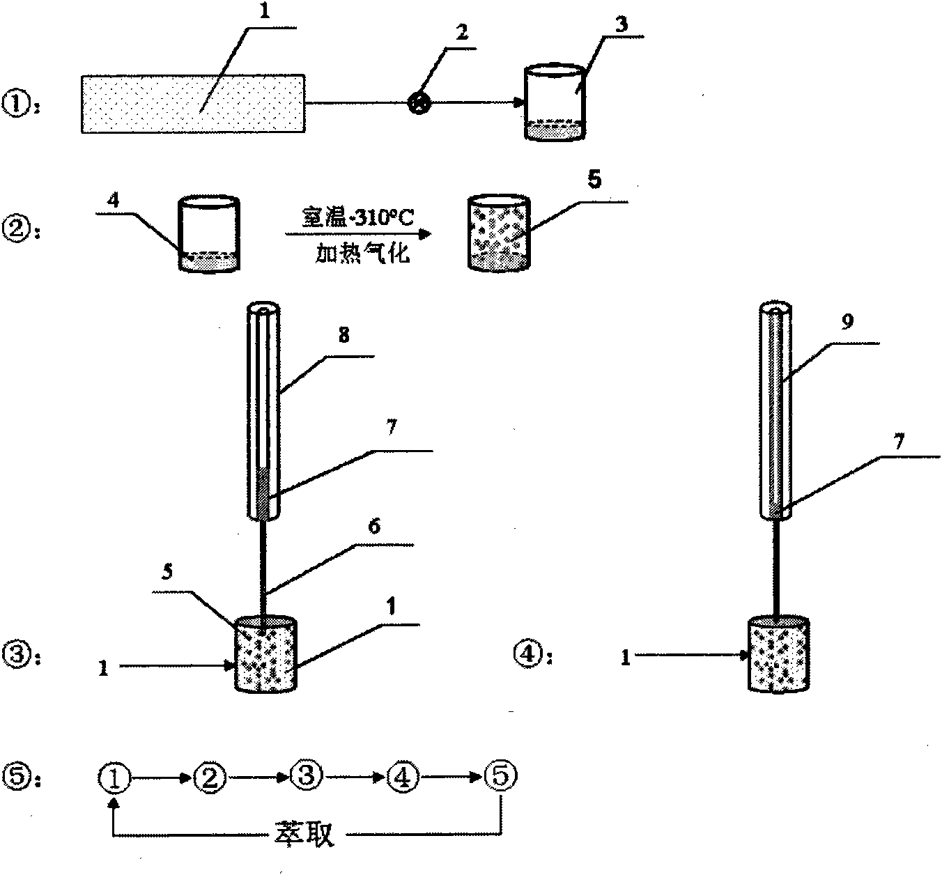 Gas flow type dynamic liquid phase micro-extraction method