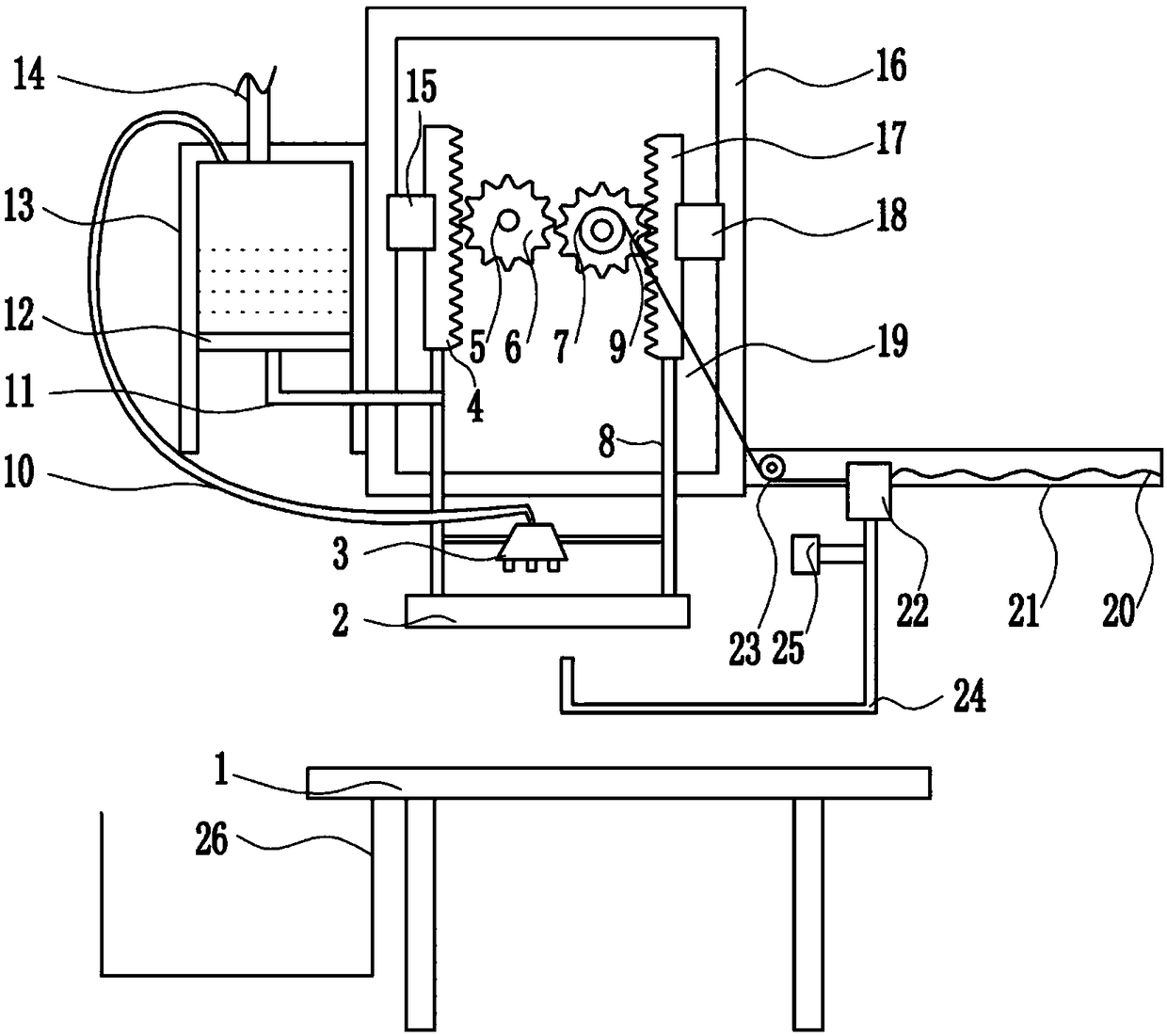 A shoe upper positioning line printing device for shoe making