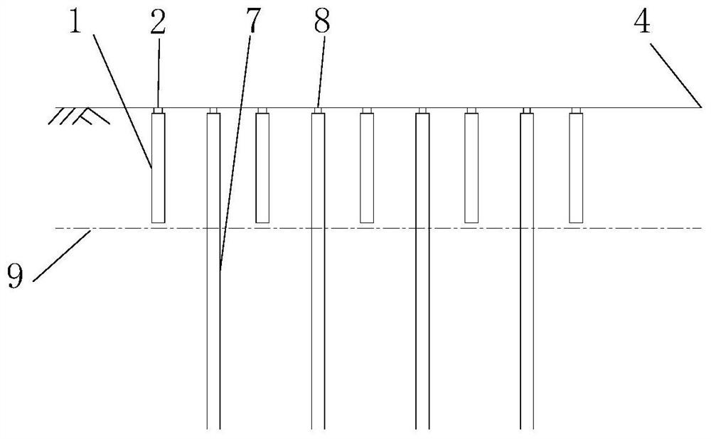 High-water-level loess stratum multi-track railway composite overhead system and construction method thereof