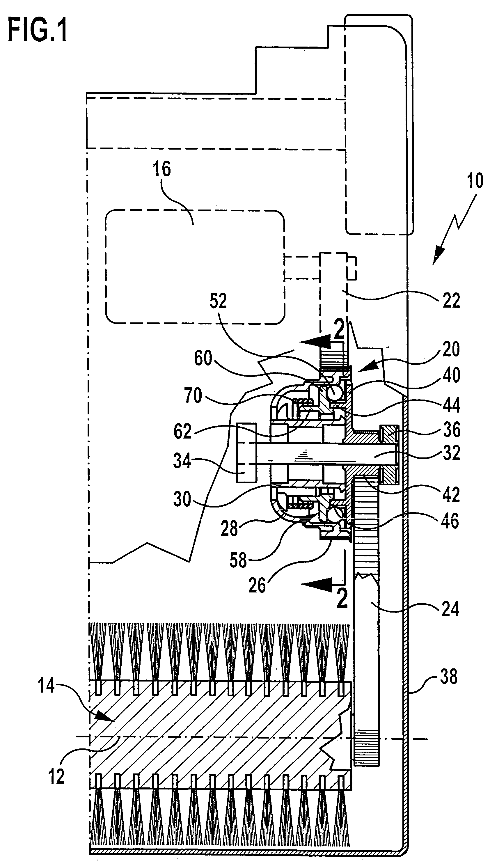 Cleaning head for floor cleaning device