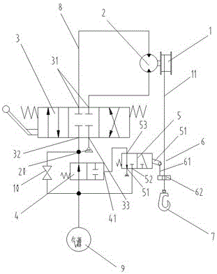 Marine pneumatic crane hook lifting limit device