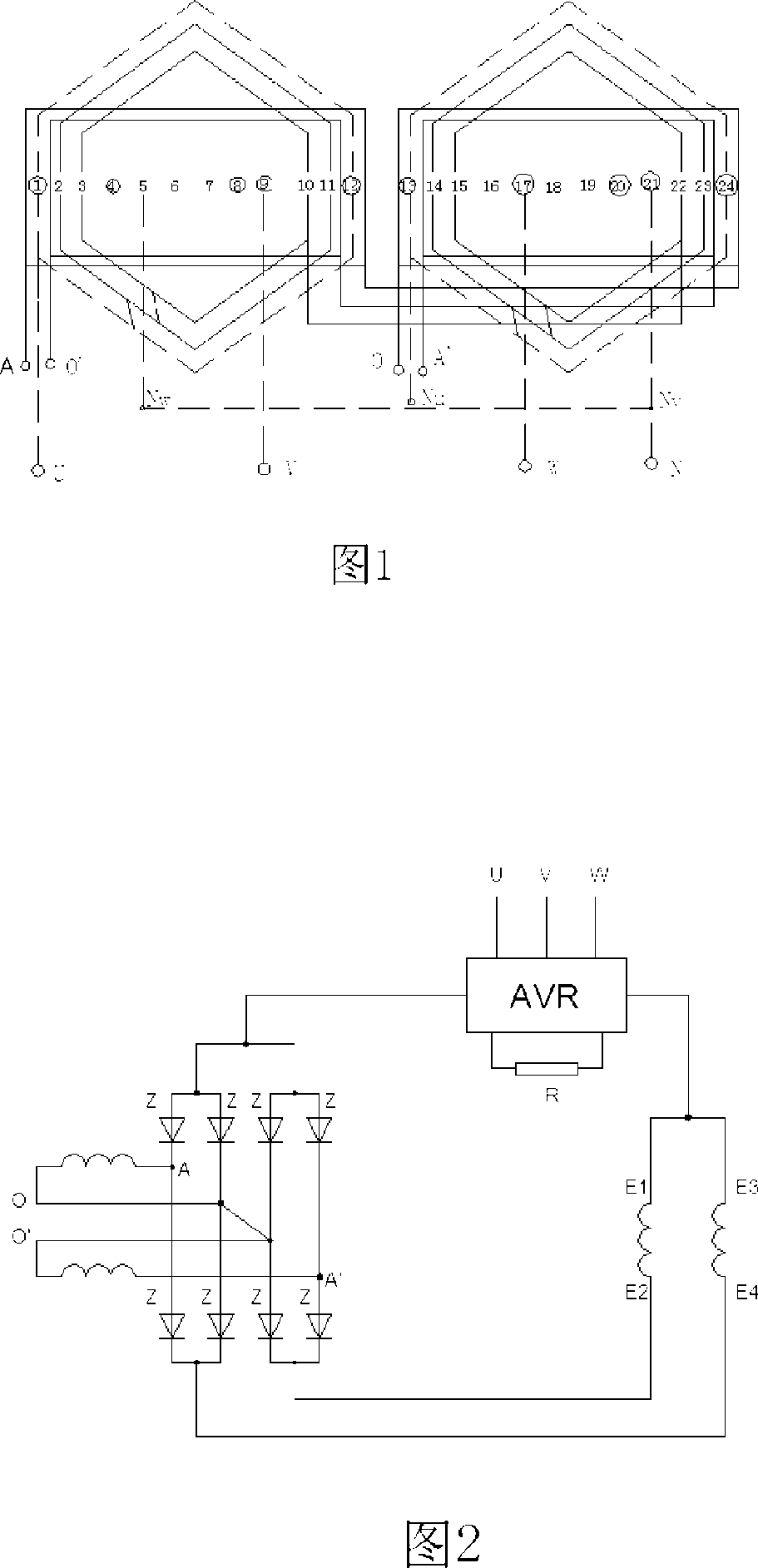 Self-excitation generator multiphase excitation device