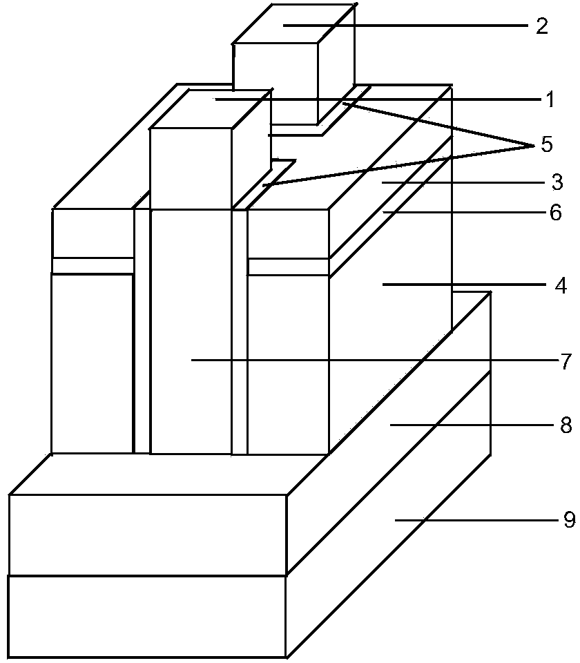 High-integration-level H-shaped source, drain and gate auxiliary control U-shaped channel high-mobility-ratio junction-free transistor