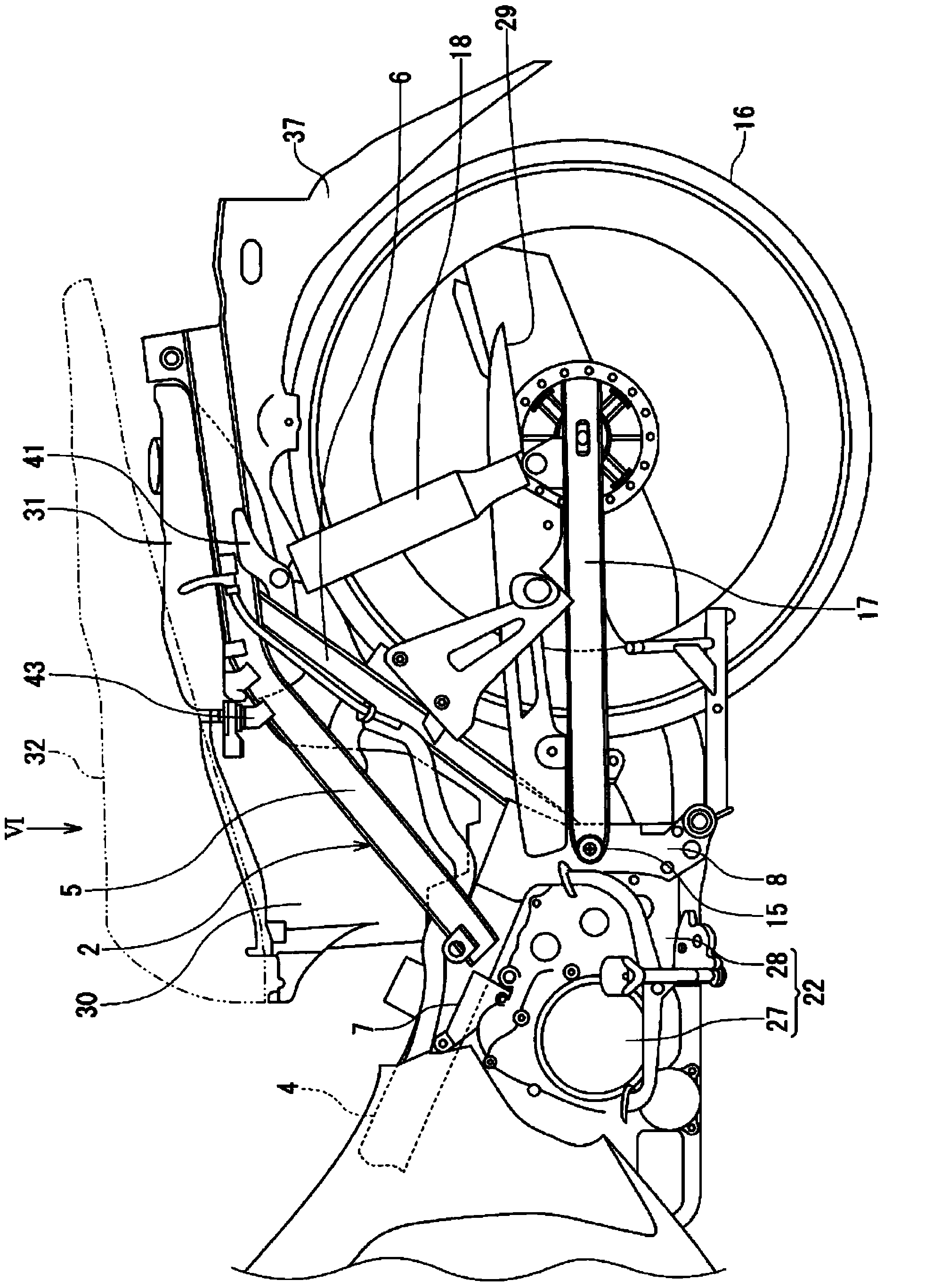 Storage structure for saddled vehicle