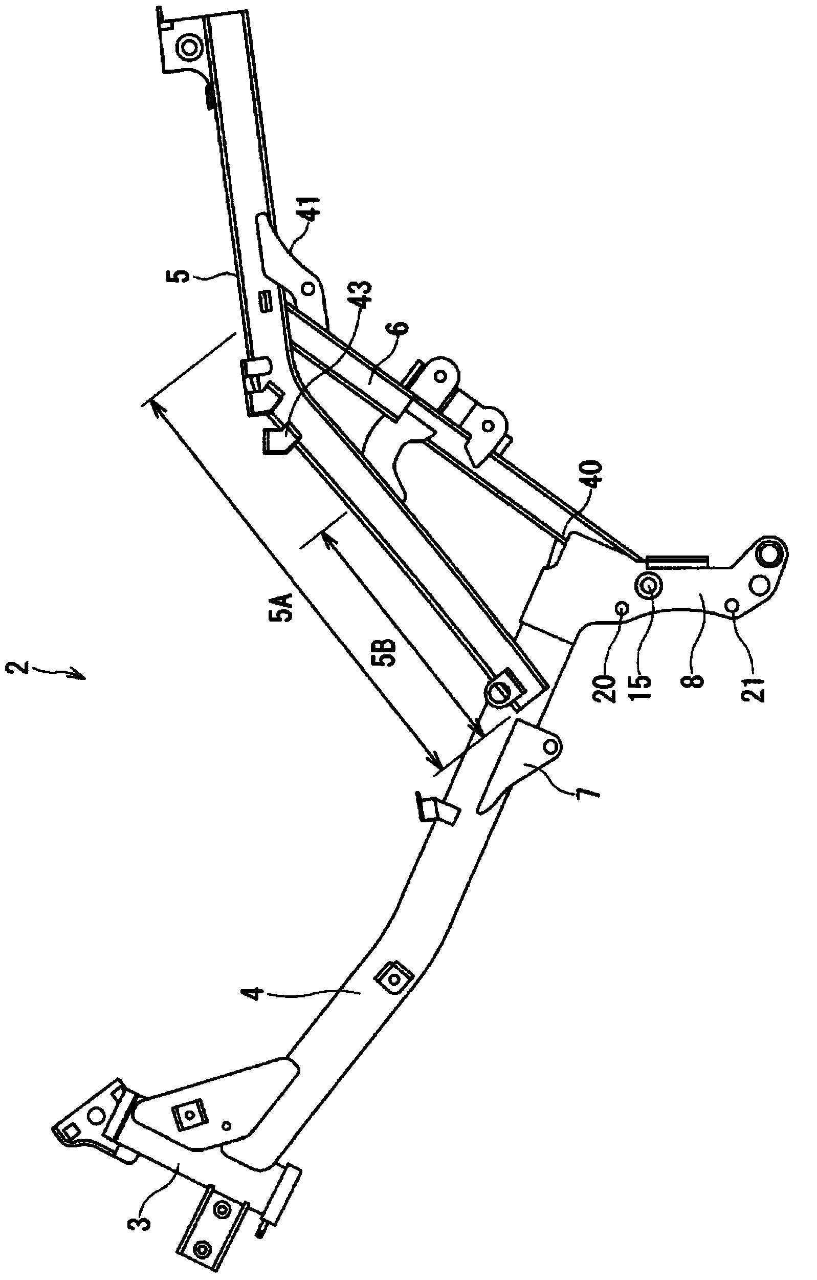 Storage structure for saddled vehicle