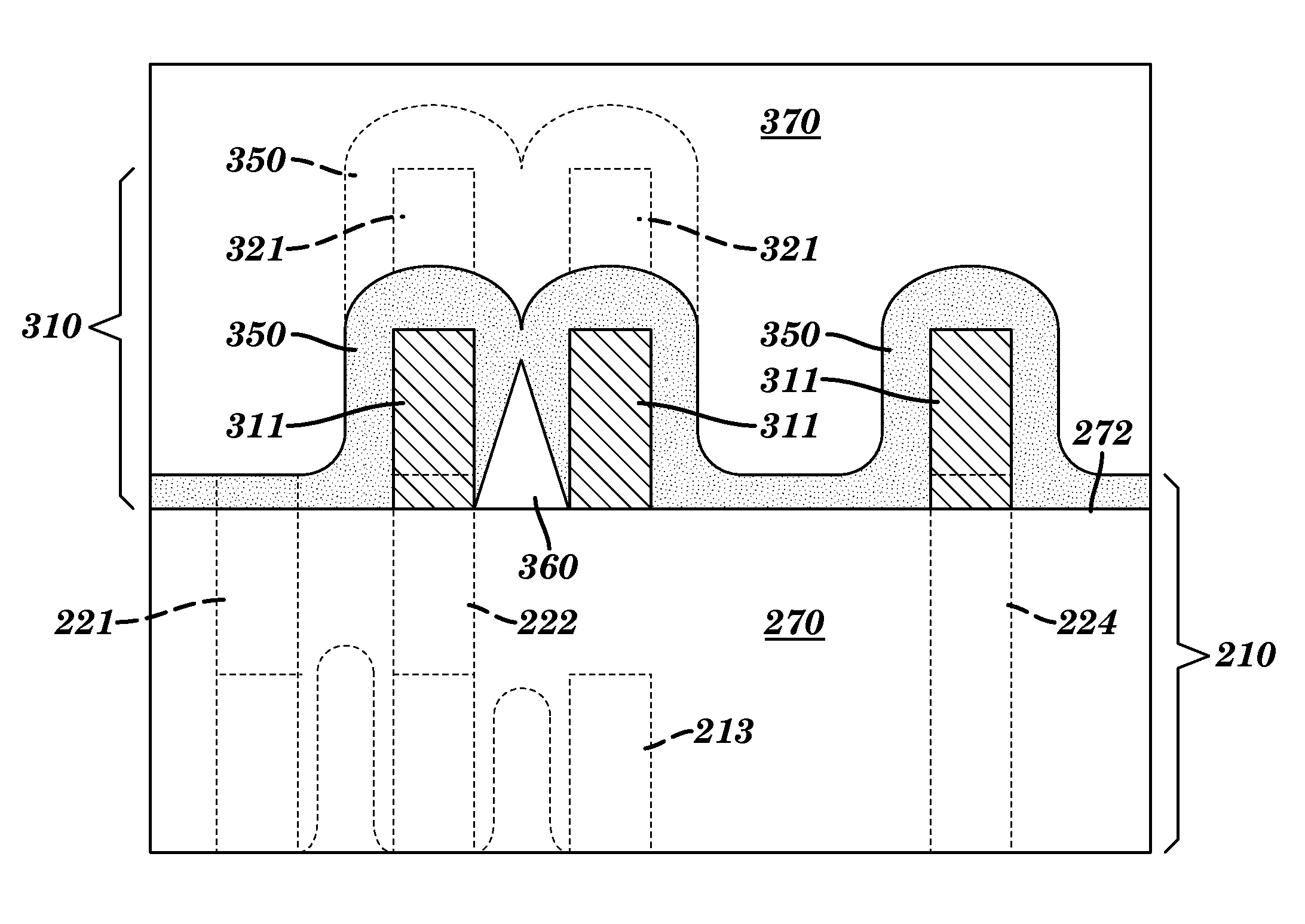 Air-dielectric for subtractive etch line and via metallization