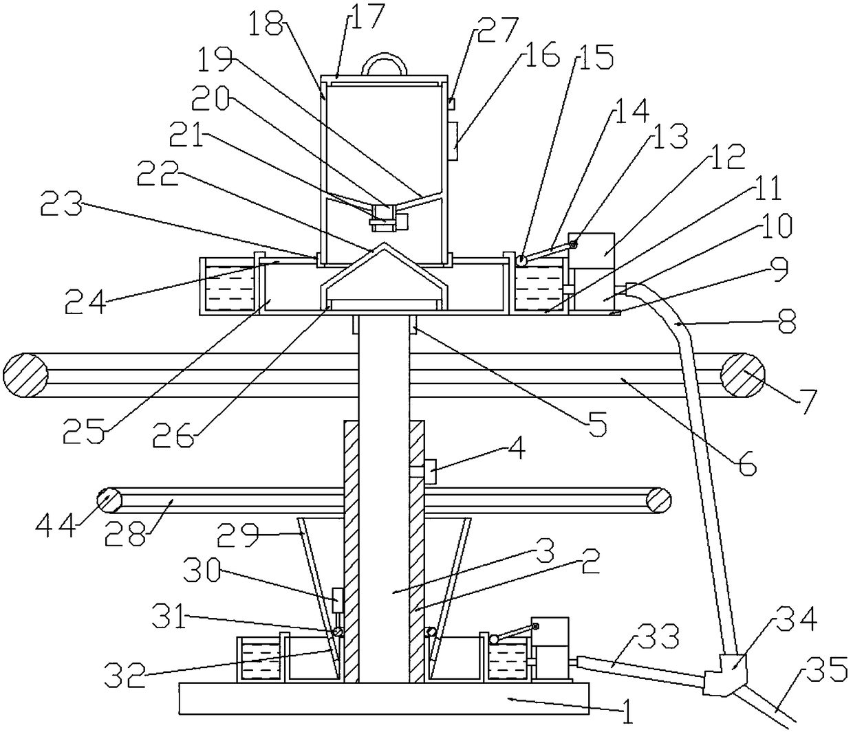 Feeding device for chicken mixed breeding and breeding method thereof