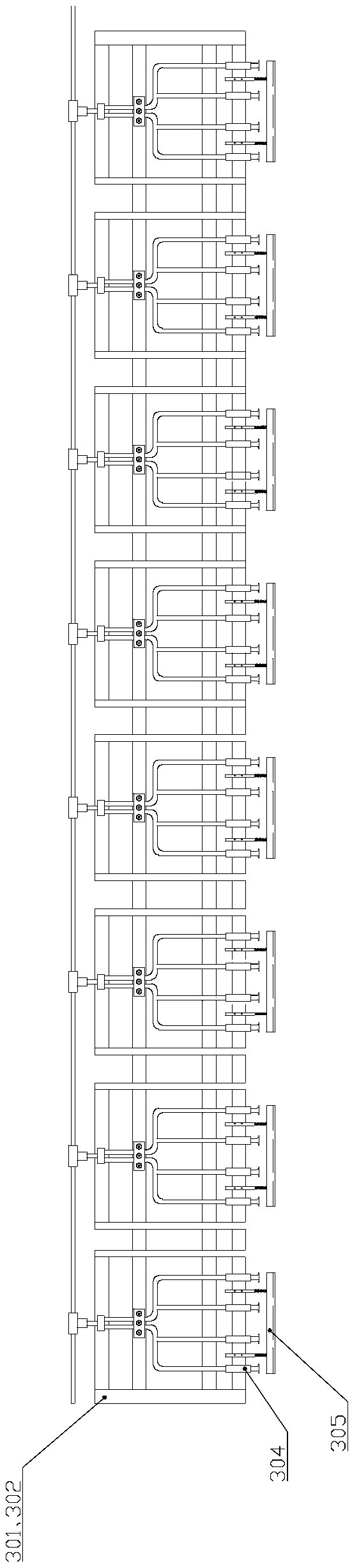 Efficient double-row paper conveying horizontal collating machine