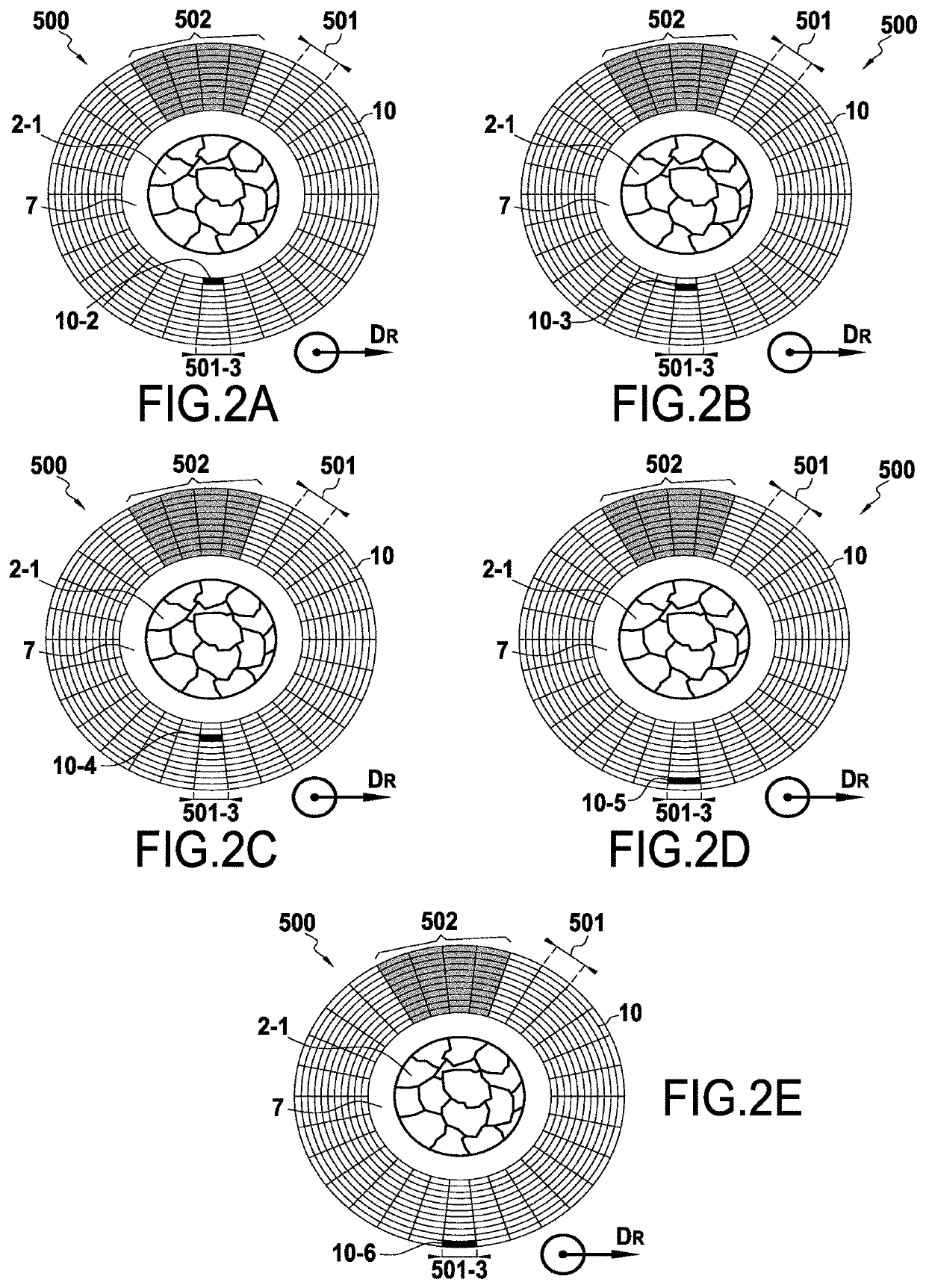 A device and a method for non-destructively characterizing a material