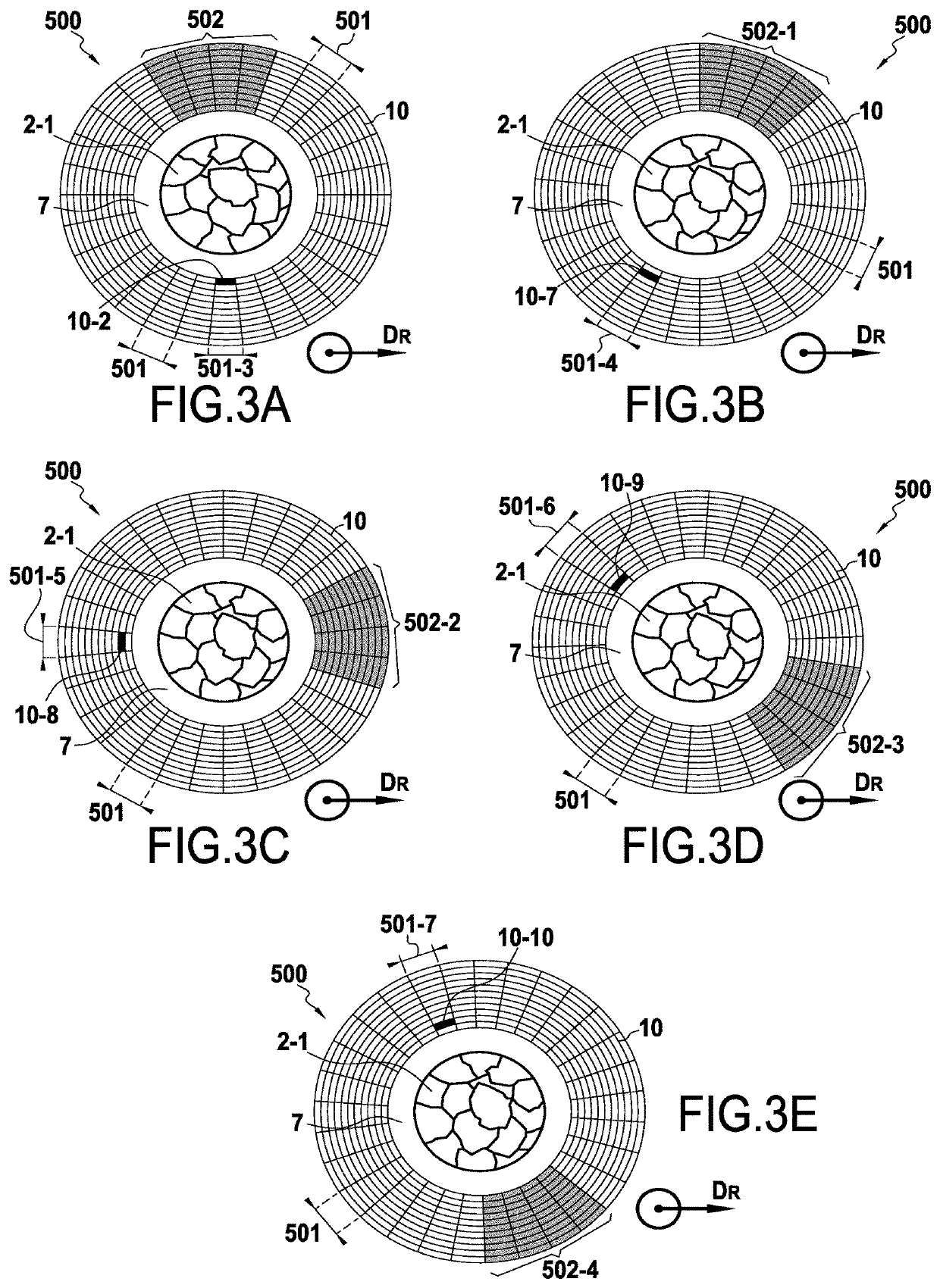 A device and a method for non-destructively characterizing a material