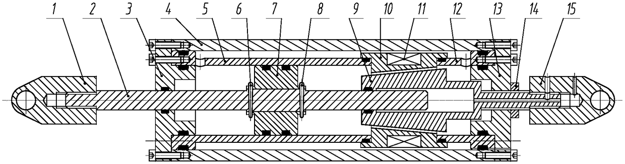 Damping gap adjustable magnetorheological damper with series liquid flow channels