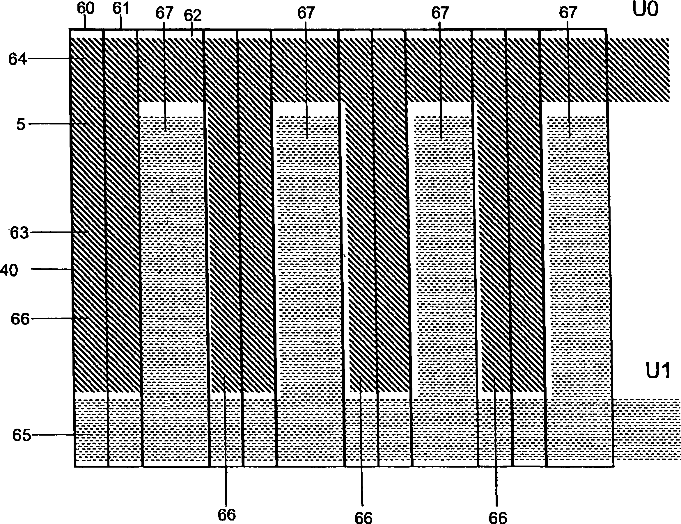 Light-emitting device with an electrode arrangement