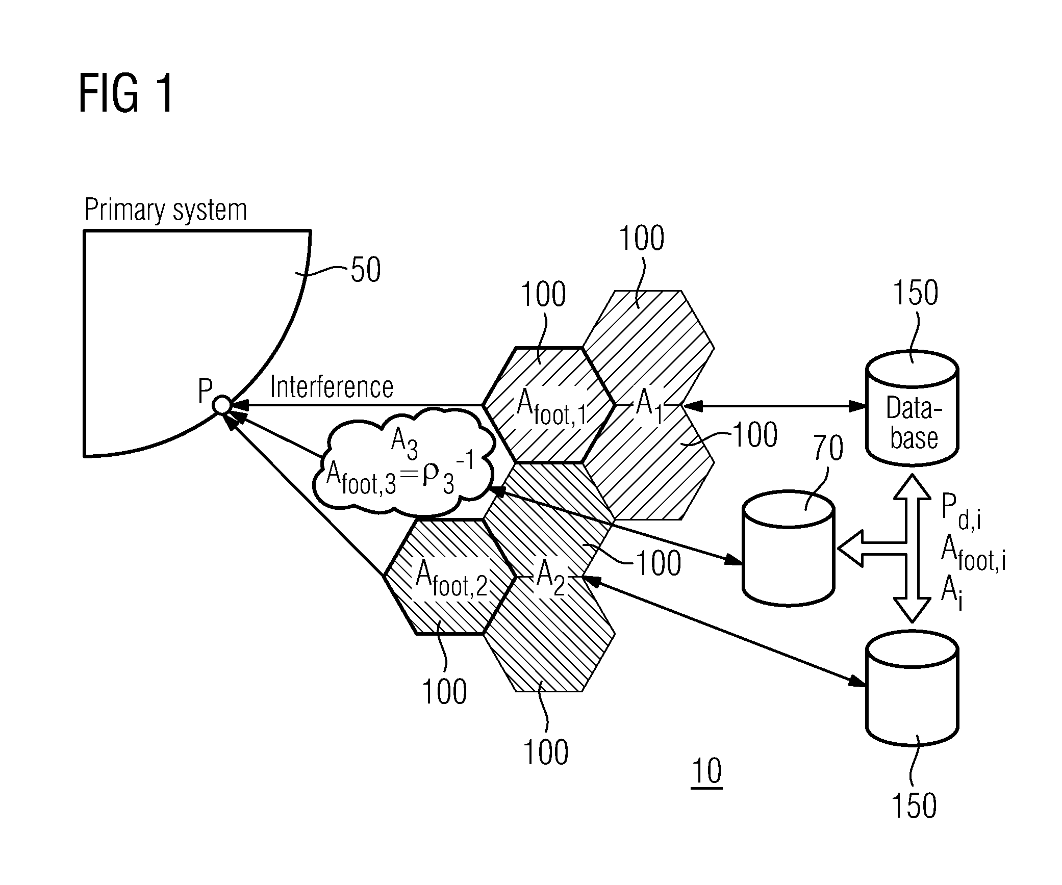 Method and a system for controlling the aggregate interference in cognitive radio networks