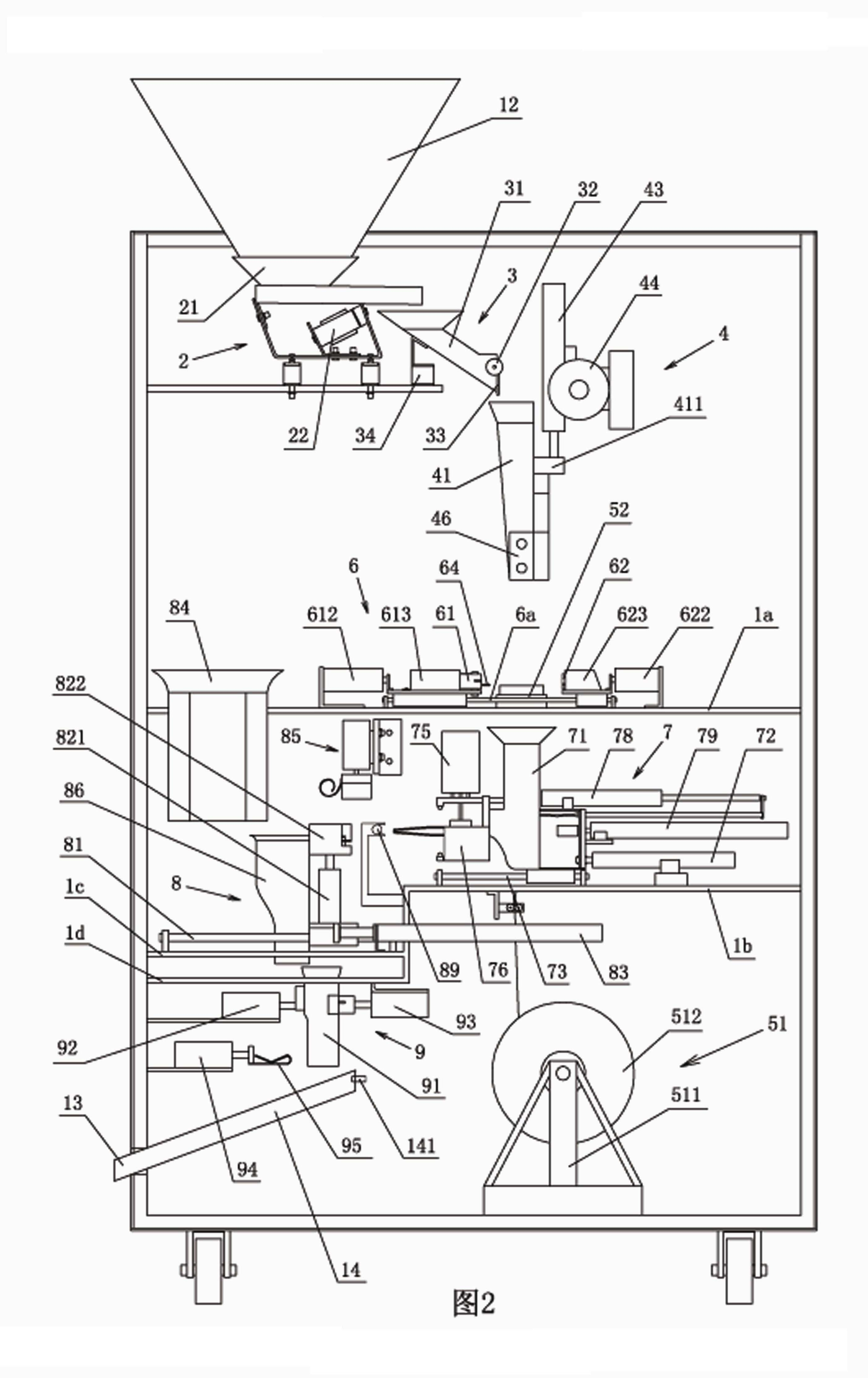 Automatic packaging unit for vacuum packaging of inner bag and outer bag