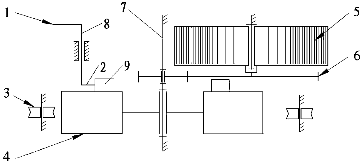 Coil-spring-driven steel wire rope winding mechanism for arranging rope based on pulley block