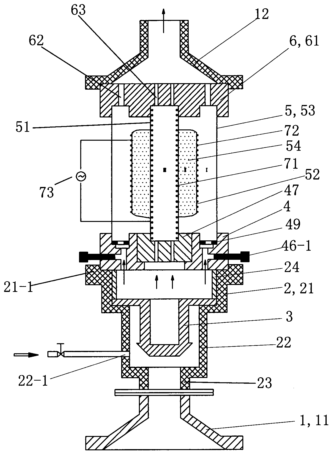 Device and method for waste gas photocatalytic degradation using electrodeless excimer lamp