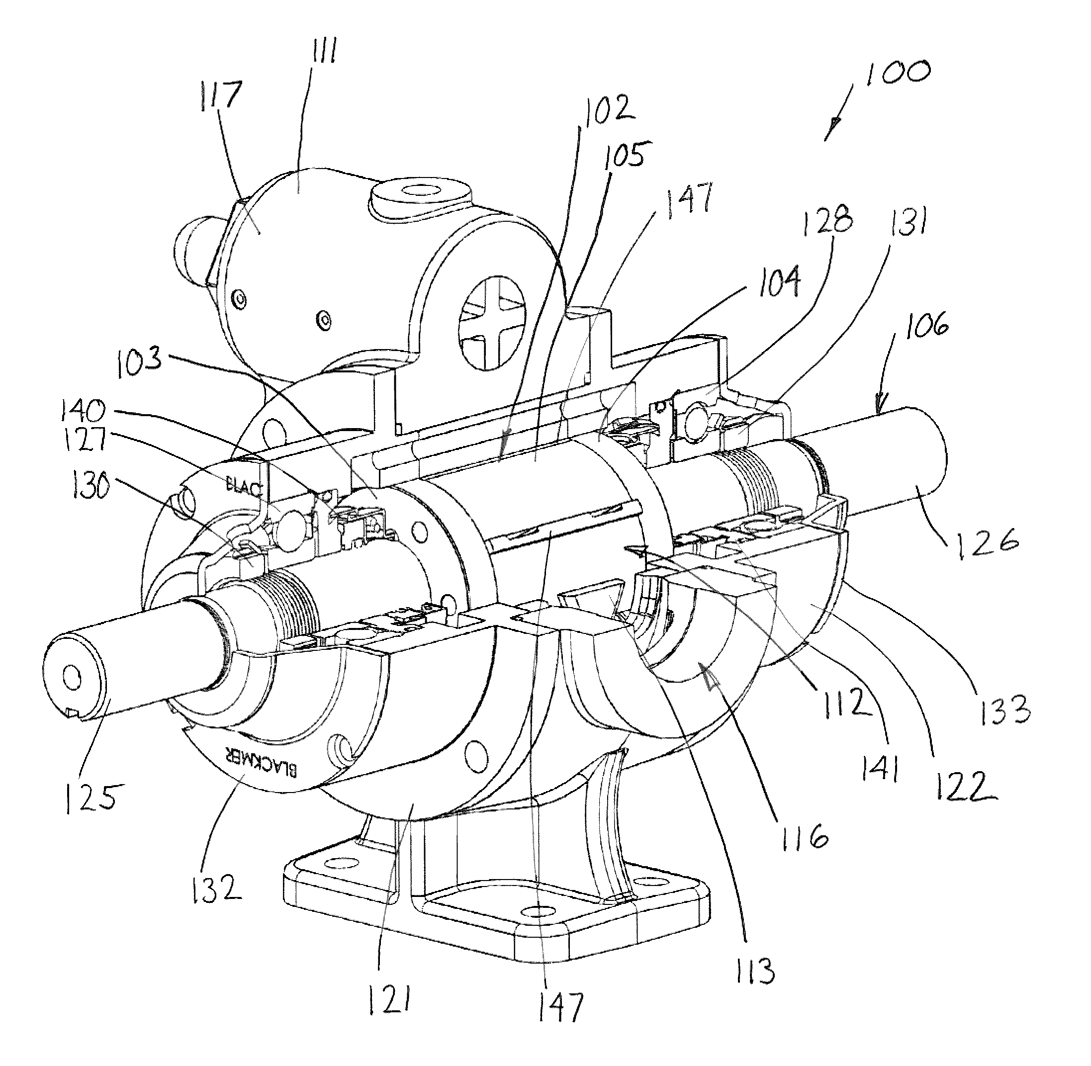 Sliding vane positive displacement pump having a fixed disc configuration to reduce slip paths