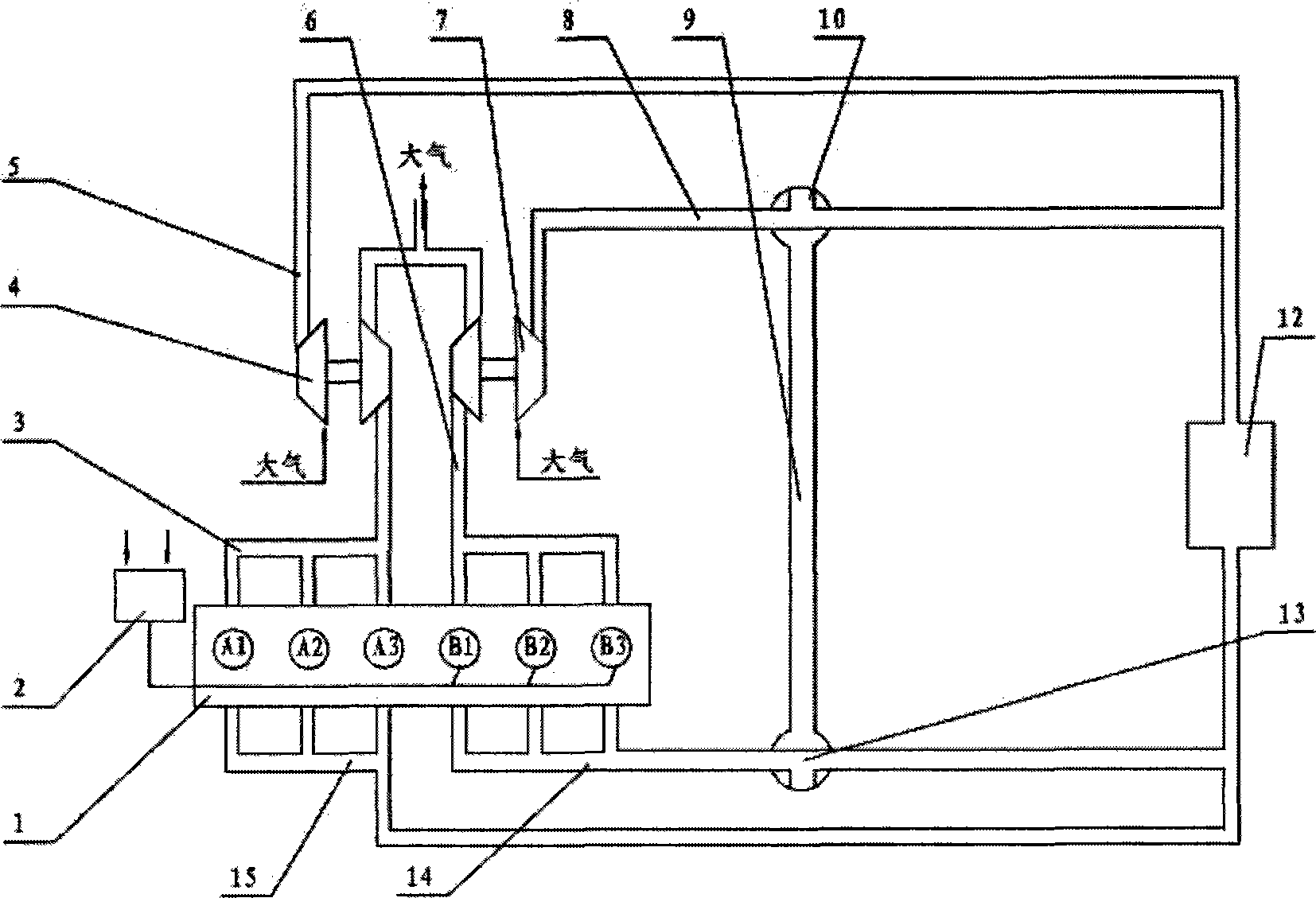 Diesel engine cylinder fuel-cut oil-saving system with twin-pressure charging system and pressure relief device