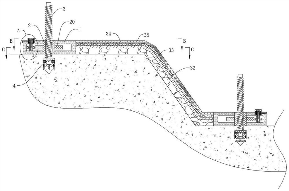 Erosion-resistant ditch protection slope for water conservancy project