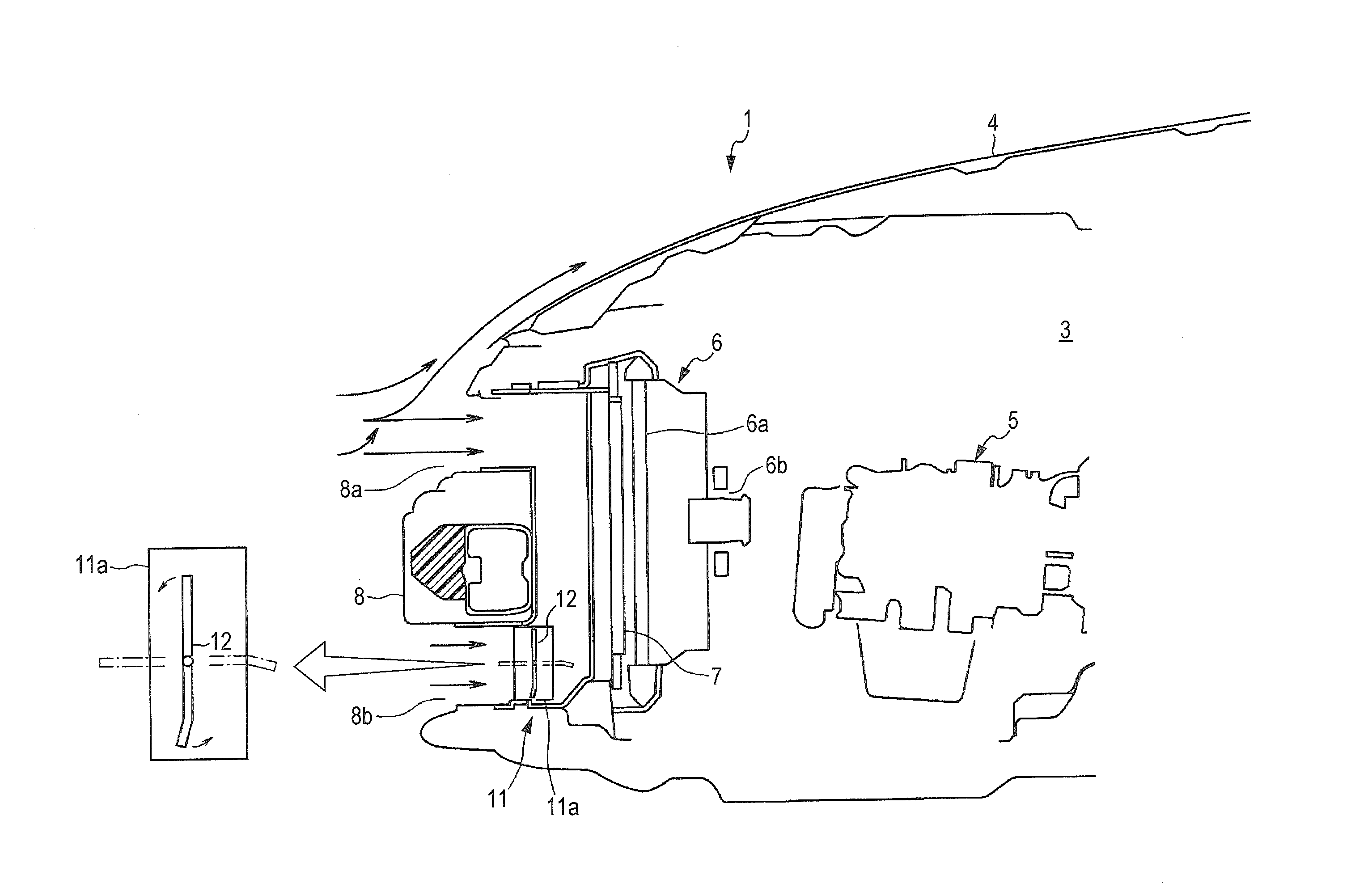 Freeze detecting device for active shutter of vehicle