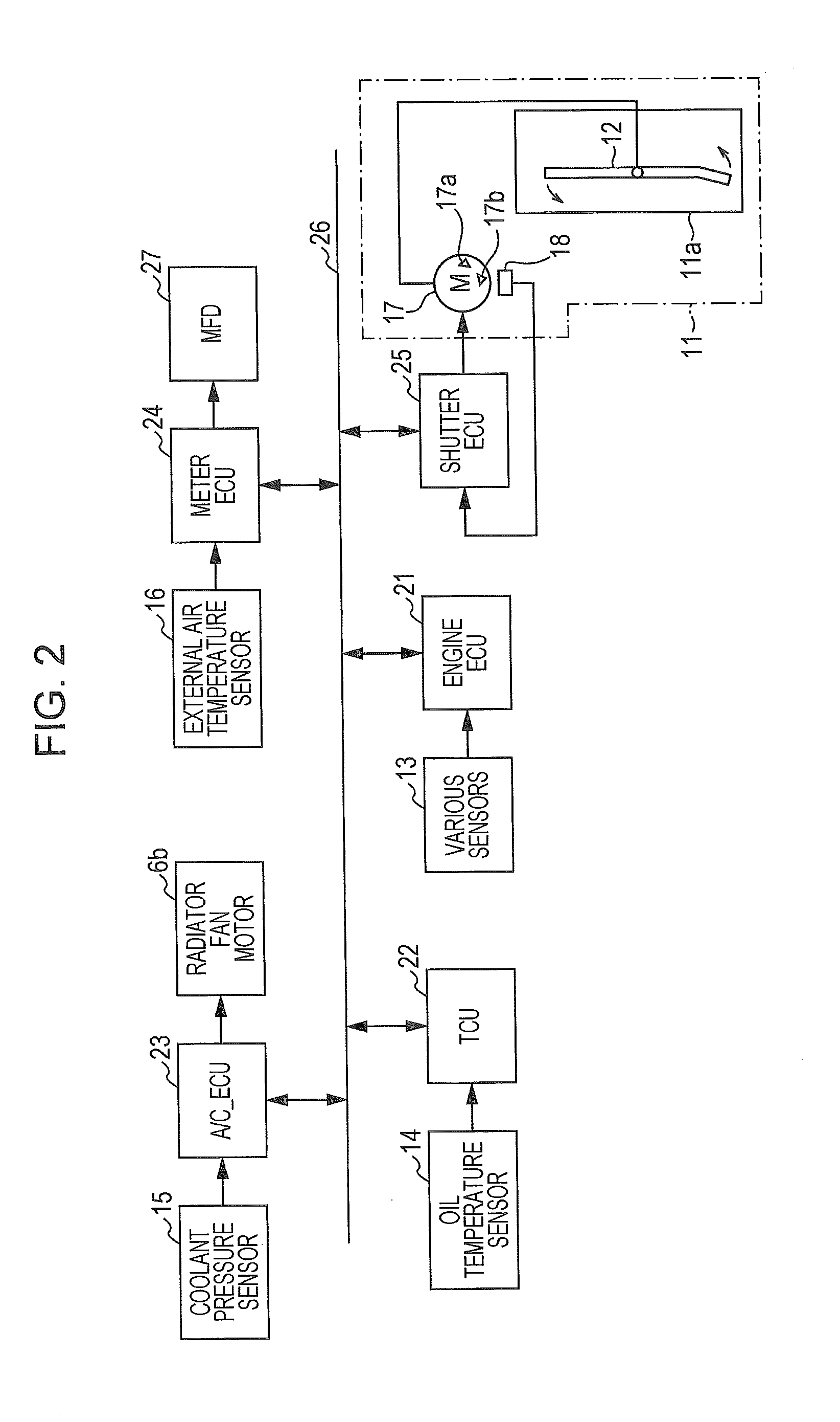 Freeze detecting device for active shutter of vehicle