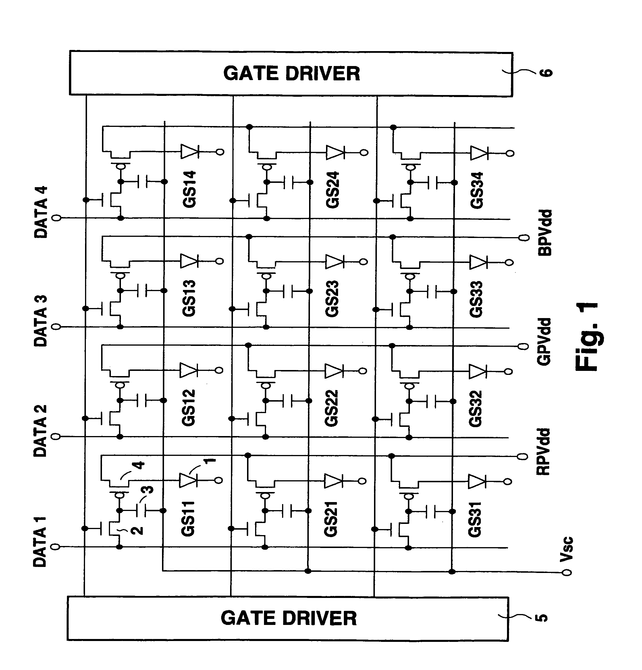 Active matrix type electroluminescence display device