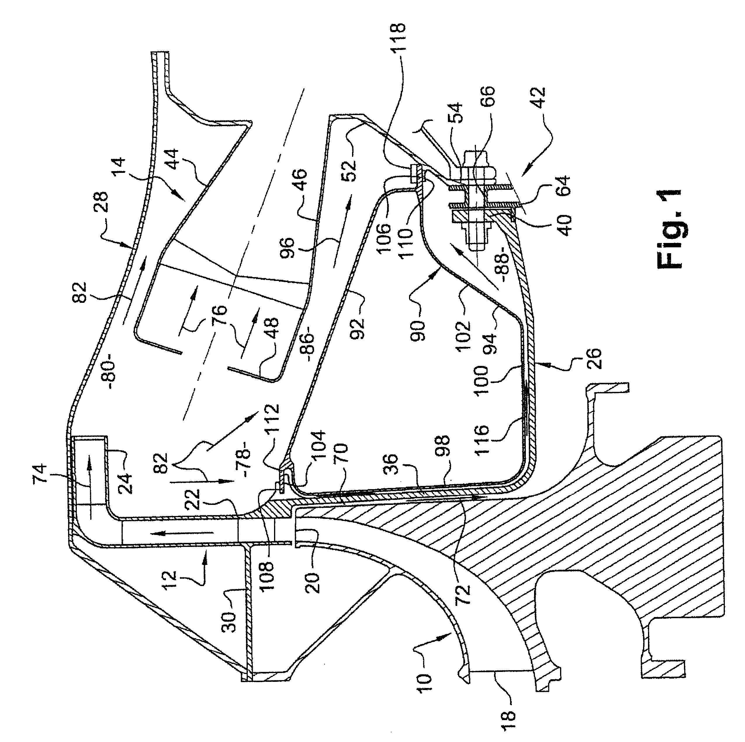 System for ventilating a combustion chamber wall