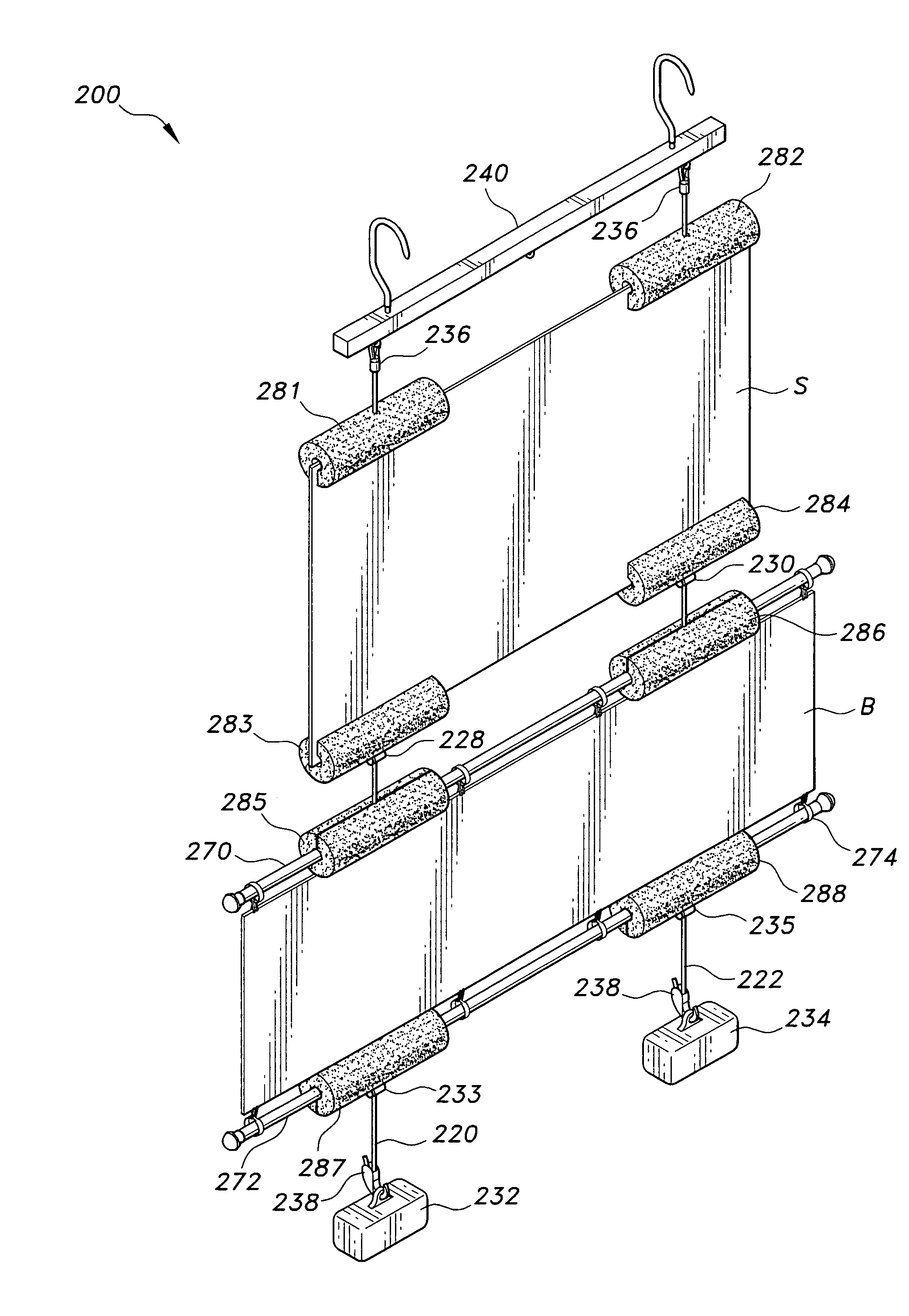 Display system for suspending visuals for exhibit, training or advertising