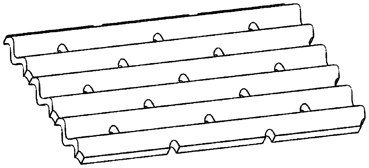 Double-layer wall cooling structure with transverse corrugated impact pore plate for vectoring exhaust nozzle