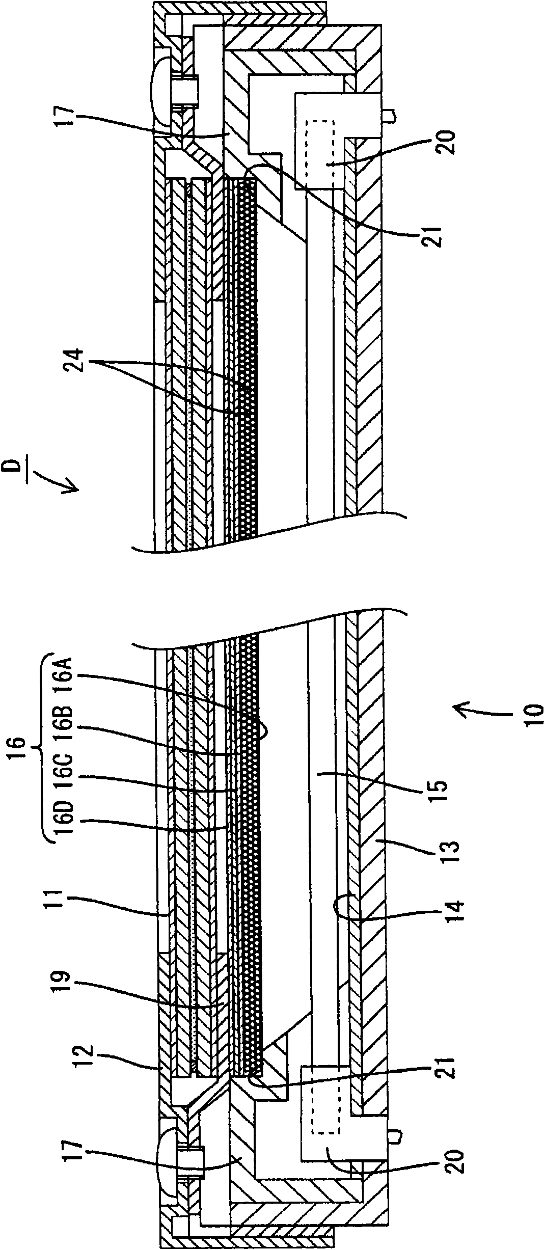 Optical member, illuminating device, display, and television receiver