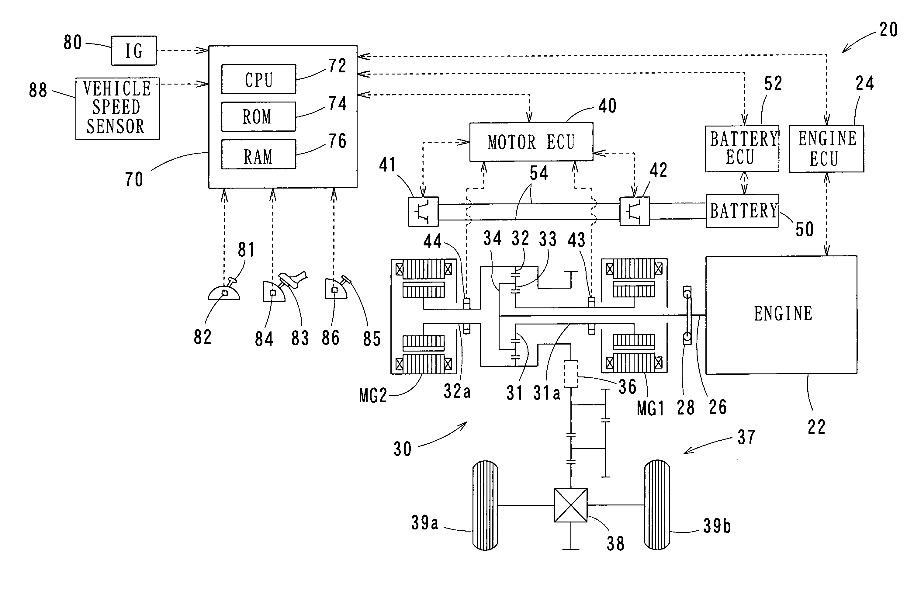 Vehicle control device, car having the device, and method of controlling the car