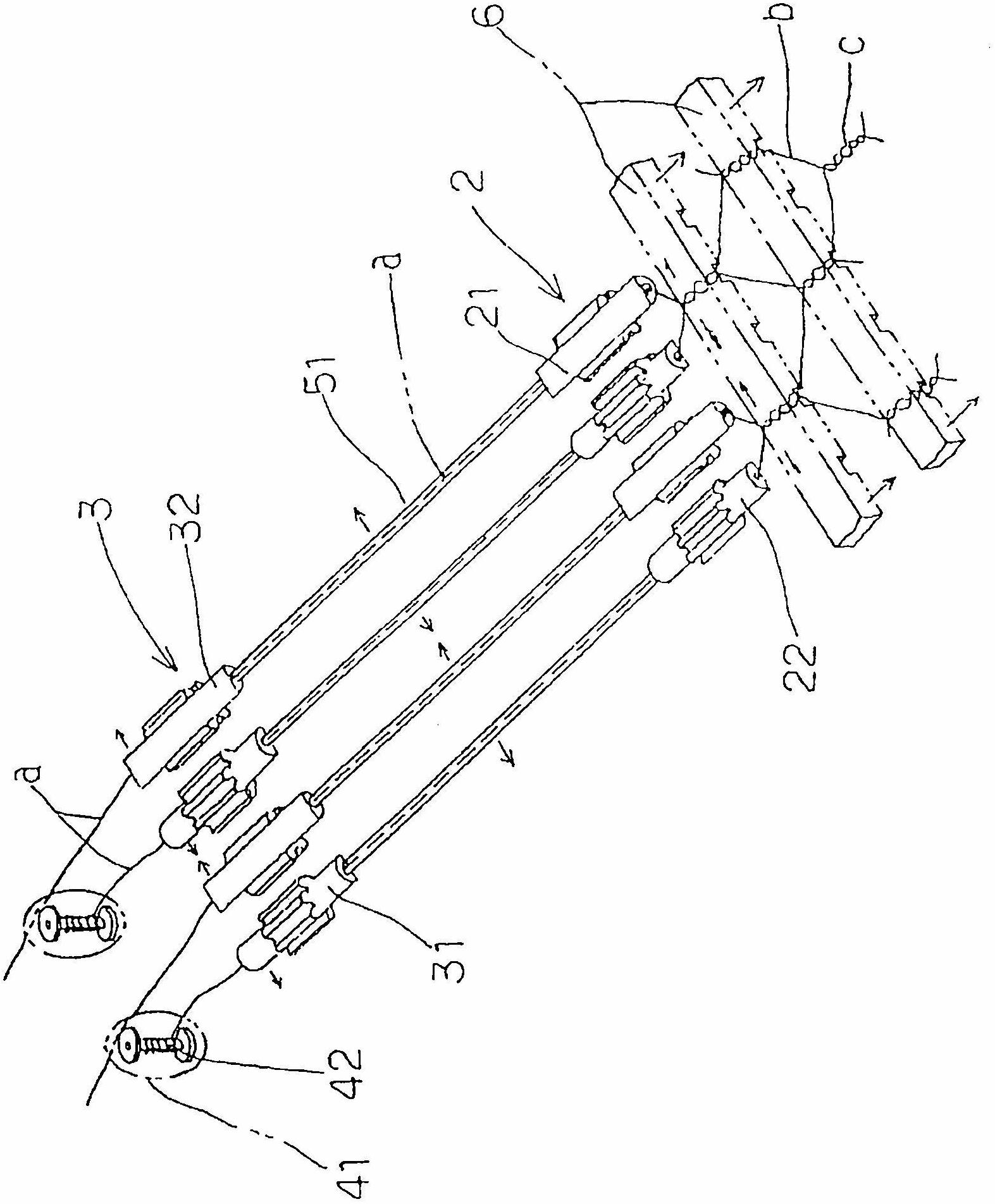 Plastic open mesh net manufacturing device and machine