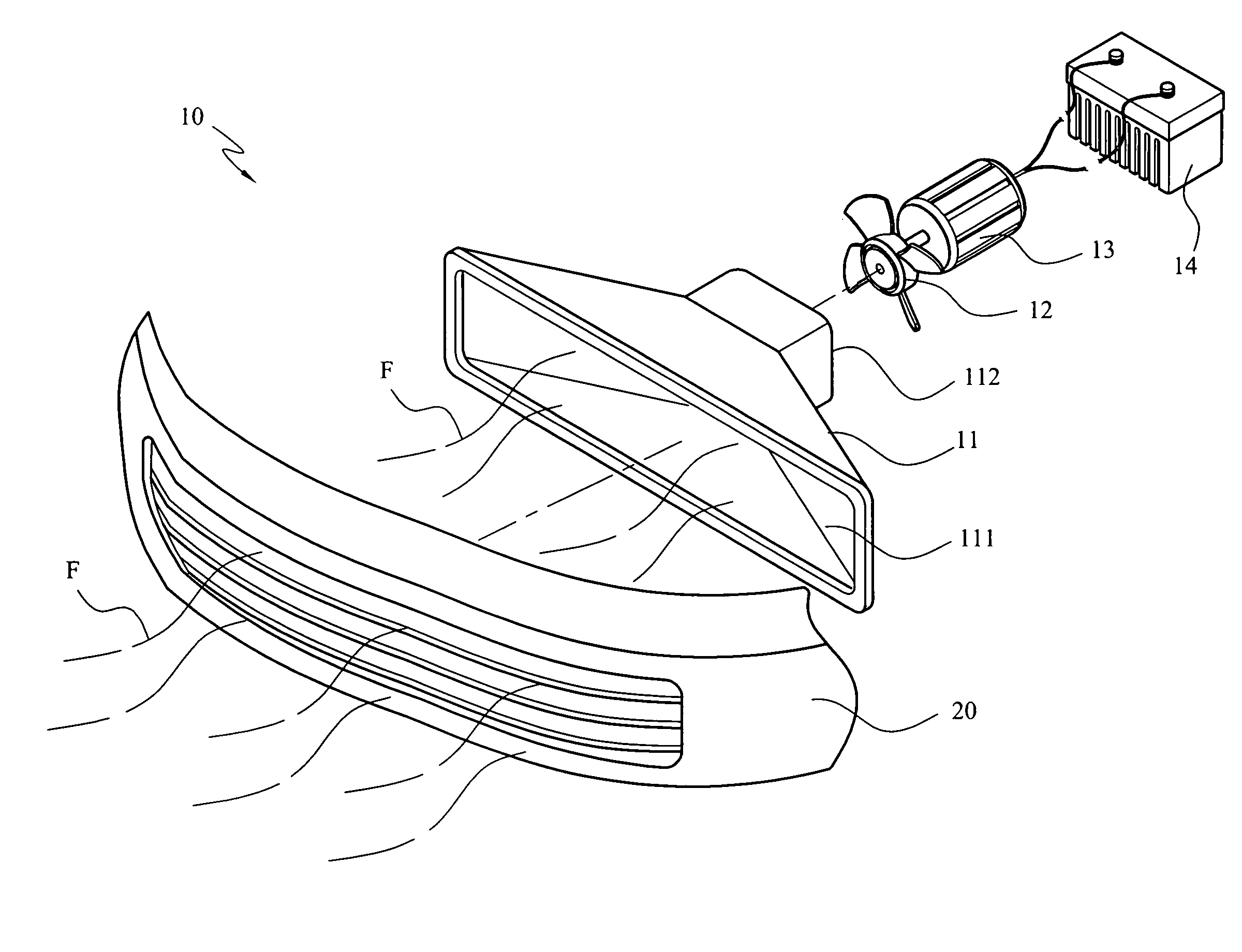 Vehicular wind power generation device