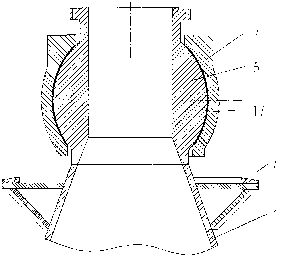 Single point mooring spherical surface sliding mooring bearing