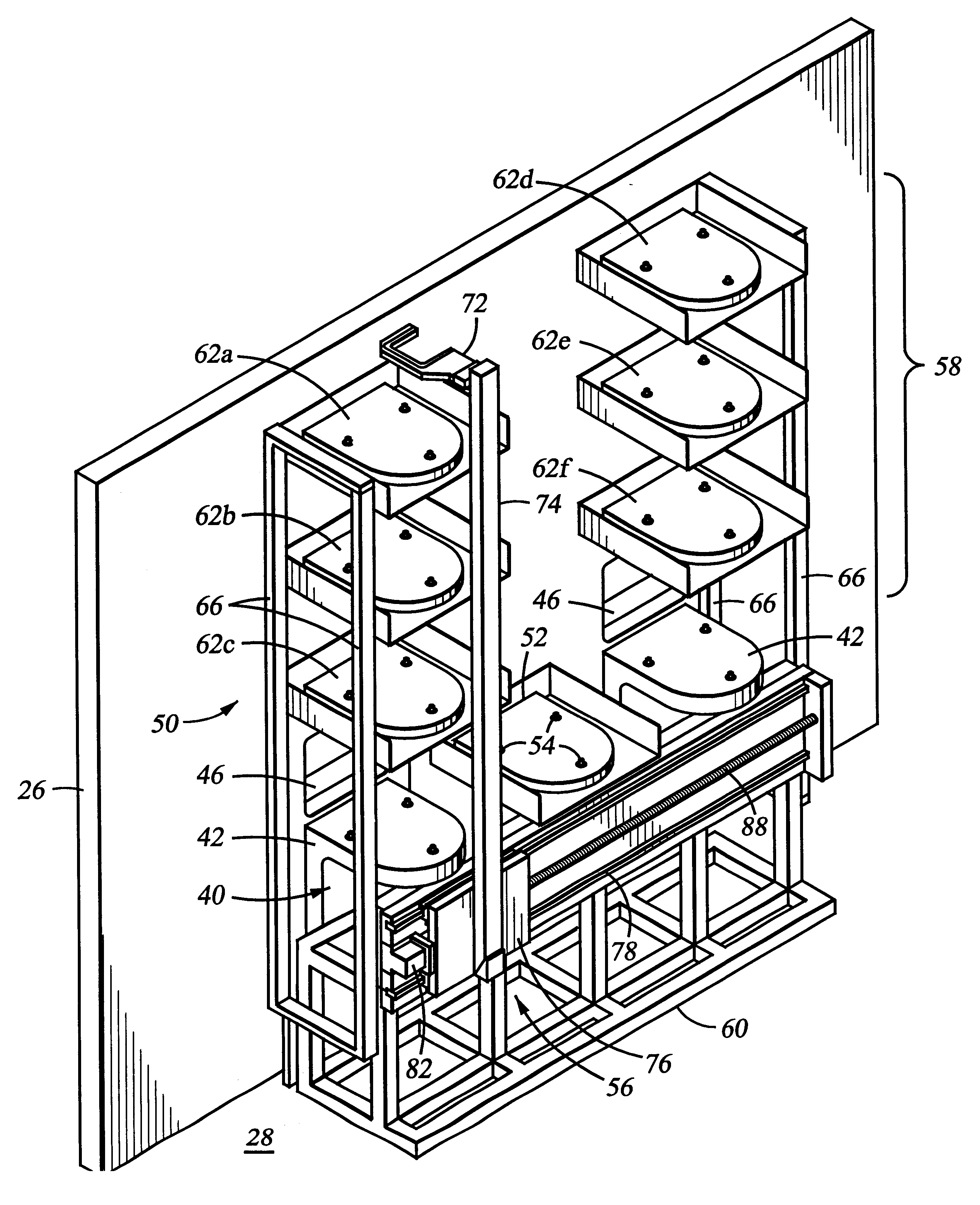 Apparatus for storing and moving a cassette