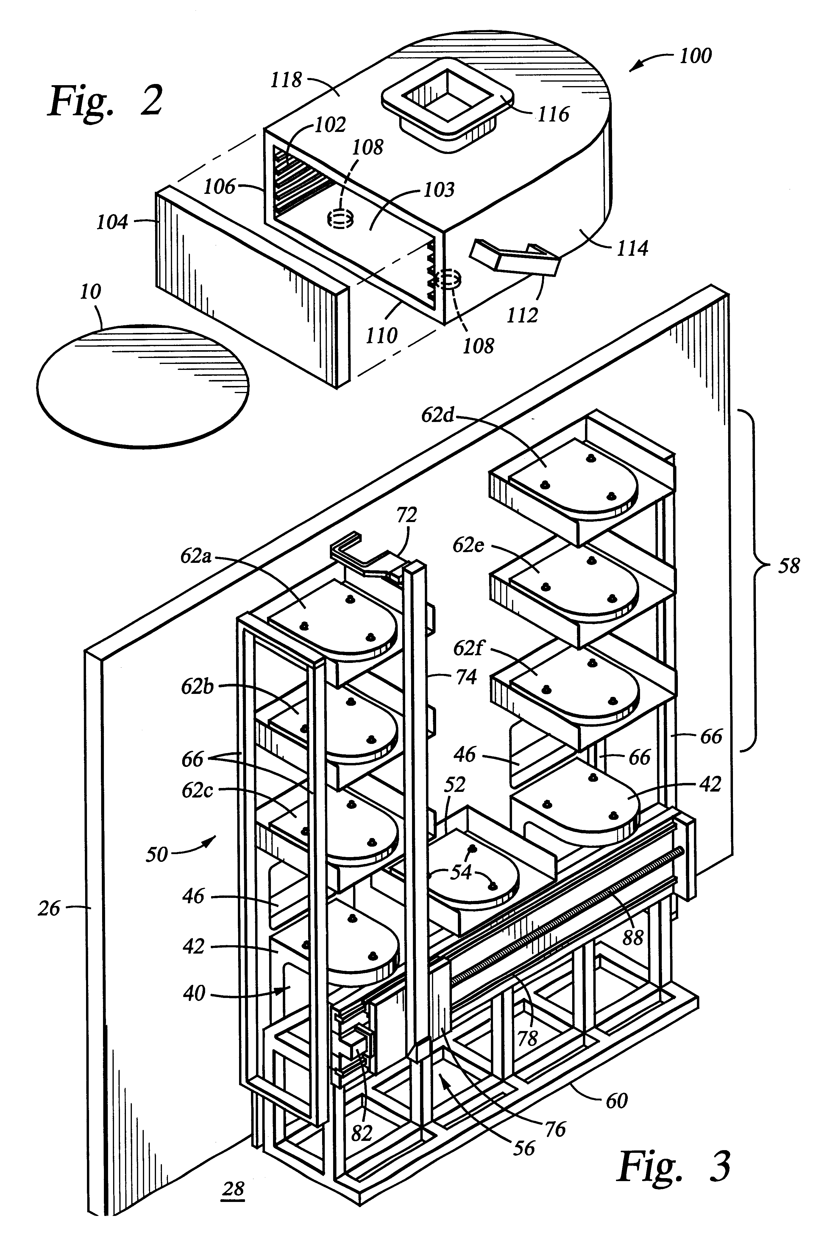 Apparatus for storing and moving a cassette