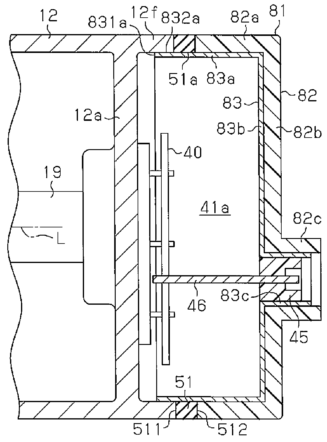 Motor-driven compressor housing, cover, and seal