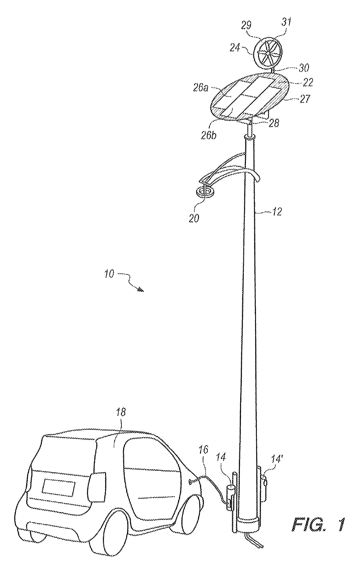 Light standard with electric vehicle (EV) charger