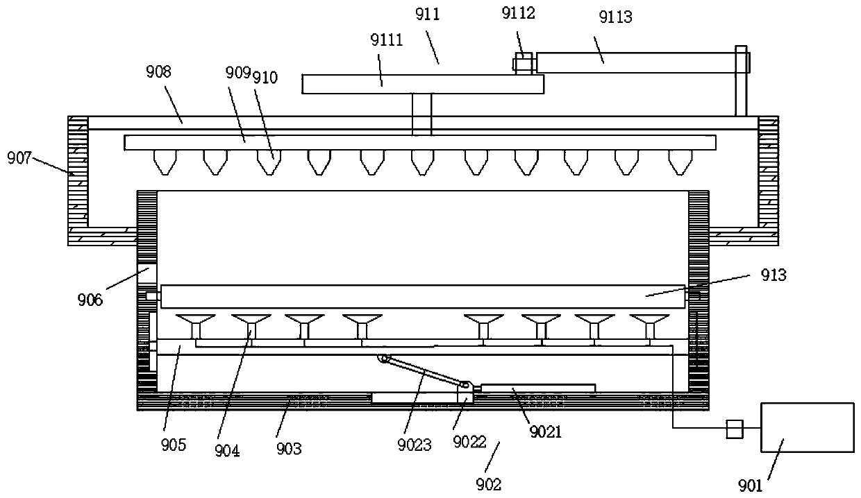 Efficient gluing device for plywood