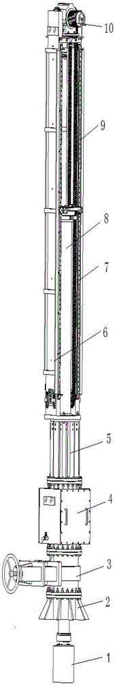 Automatic lifting device for ultra short base line transducer