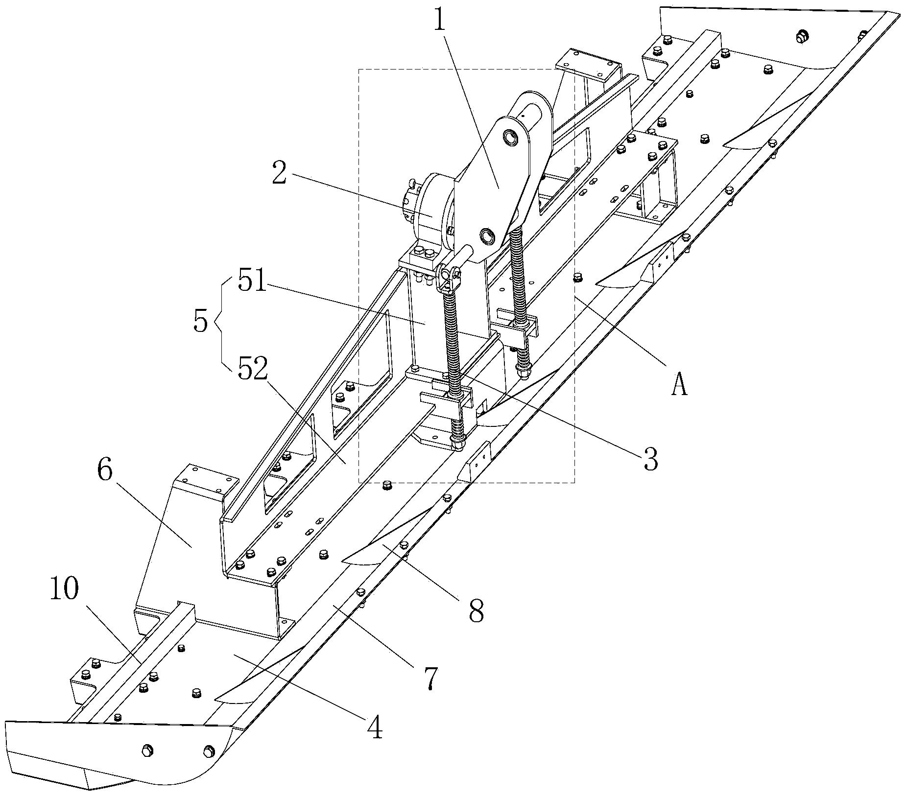 Field-surface levelness profiled hanging system of direct paddy planter