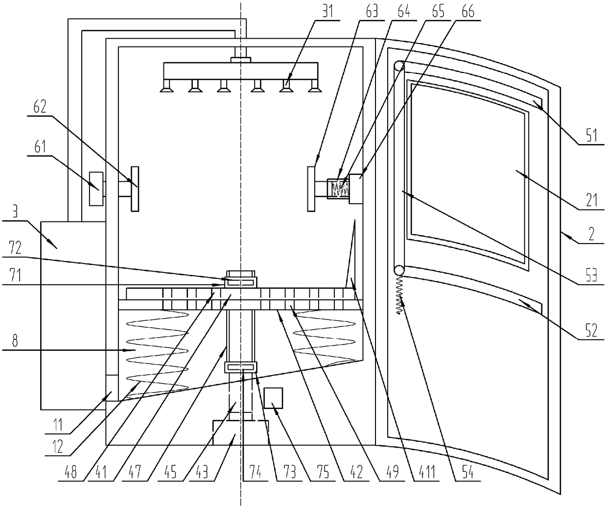 Gloss oil spraying device for spare parts of automobiles